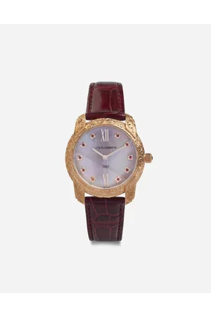 Dolce & Gabbana Dg7 Gattopardo Watch In Red Gold With Pink Mother Of Pearl And Rubies - Woman Watches&straps Onesize
