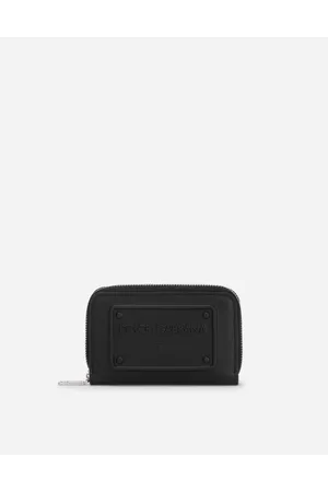Dolce & Gabbana Small Zip-around Wallet In Calfskin With Raised Logo - Man Wallets And Small Leather Goods Leather Onesize