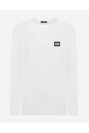 Dolce & Gabbana Long-sleeved T-shirt With Logo Tag - Man T-shirts And Polos Cotton 44