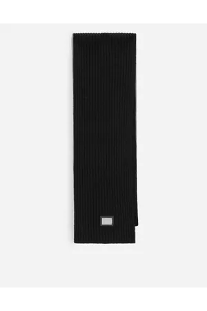 Dolce & Gabbana Ribbed Knit Scarf With Logo Tag - Man Accessories Wool S