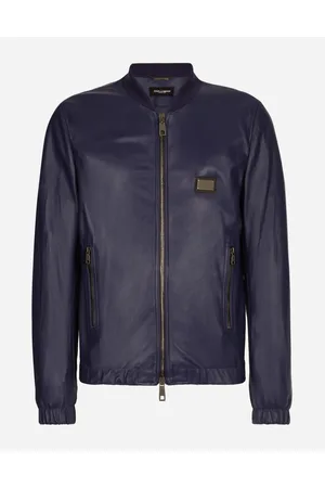 Dolce & Gabbana Leather Jacket With Branded Tag - Man Coats And Jackets Leather 44