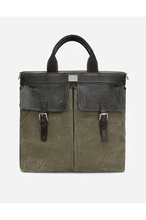 Dolce & Gabbana Canvas Shopper - Man Travel Bags Multi-colored Leather Onesize