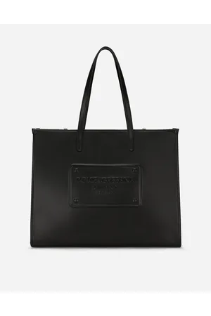 Dolce & Gabbana Calfskin Shopper With Raised Logo - Man Shoppers Leather Onesize