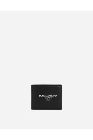 Dolce & Gabbana Calfskin Bifold Wallet With Logo - Man Wallets And Small Leather Goods Black Leather Onesize