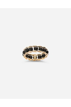 Dolce & Gabbana Tradition Rosary Band Ring With Black Jades - Man Rings Gold 64