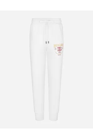 Dolce & Gabbana Jersey Jogging Pants With Dg Logo Print - Man Trousers And Shorts Jersey 46