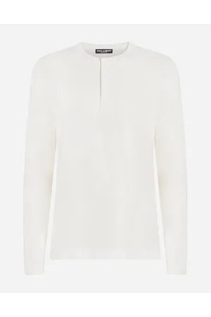 Dolce & Gabbana Cotton Granddad-neck Sweater With Long Sleeves - Man T-shirts And Polos Cotton 44
