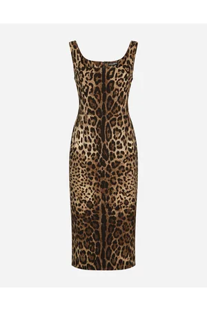 Dolce & Gabbana Leopard-print Charmeuse Midi Dress - Woman Dresses Animal Print Silk 52