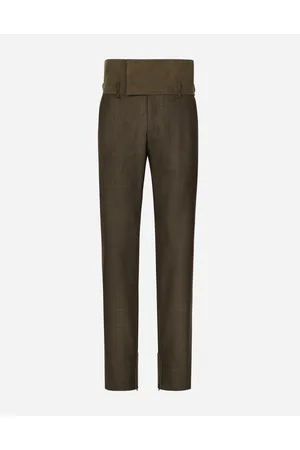 Dolce & Gabbana Glen Plaid Pants With Fustian Details - Man Trousers And Shorts Multi-colored Fabric 44