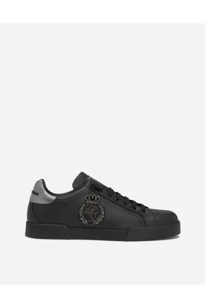 Dolce & Gabbana Calfskin Nappa Portofino Sneakers With Crown Patch - Man Sneakers Multi-colored 39