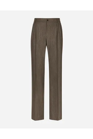 Dolce & Gabbana Pinstripe Flannel Straight-leg Pants - Man Trousers And Shorts Multi-colored Wool 48