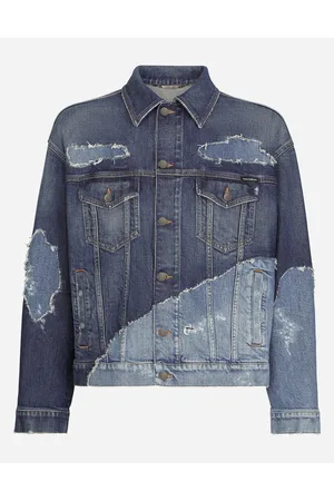Dolce & Gabbana Stretch Patchwork Denim Jacket - Man Denim Multi-colored 52