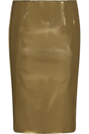 Dolce & Gabbana Foiled Satin Calf-length Skirt - Woman Skirts Fabric 36