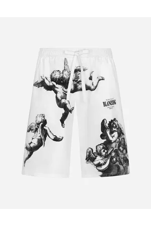 Dolce & Gabbana Stretch Cotton Shorts With Angel Print - Man 44