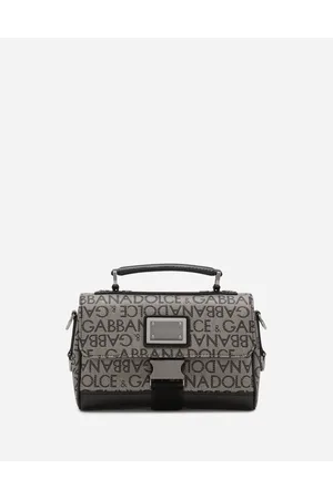 Dolce & Gabbana Jacquard Crossbody Bag - Man Crossbody Bags Black Fabric Onesize