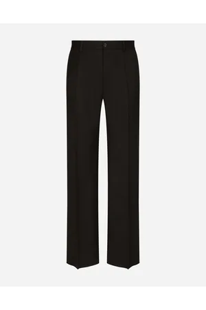 Dolce & Gabbana Stretch Wool Twill Pants With Wide Leg - Man Trousers And Shorts Wool 44