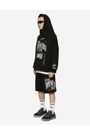 Dolce & Gabbana Jersey Jogging Shorts With Dgvib3 Print And Logo - Man Trousers And Shorts Cotton Xs