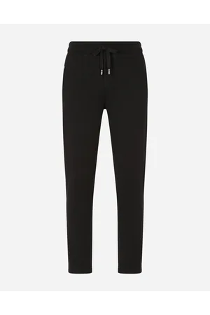 Dolce & Gabbana Jersey Jogging Pants With Branded Plate - Man Trousers And Shorts Cotton 42