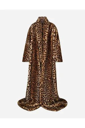 Dolce & Gabbana Long Faux Fur Coat With Leopard Print - Woman Coats And Jackets 38