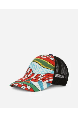 Dolce & Gabbana Drill Baseball Cap With Carretto Print - Man Accessories Light Blue Cotton M