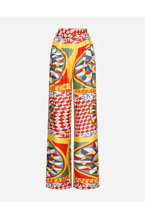 Dolce & Gabbana Carretto-print Twill Pajama Pants - Woman Trousers And Shorts Carretto Print Silk 40
