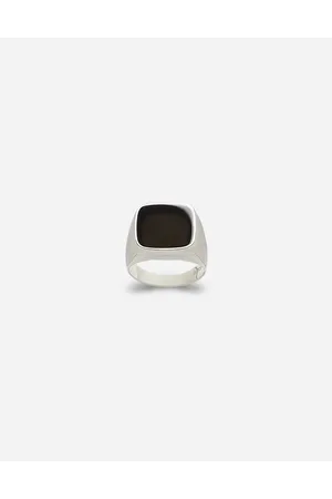Dolce & Gabbana White Gold Signet Ring - Man Rings Silver 60