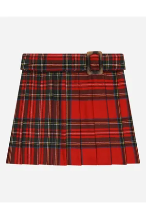 Dolce & Gabbana Pleated Tartan Skirt - Woman Trousers And Skirts Wool 2 Years