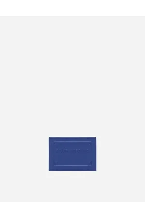 Dolce & Gabbana Calfskin Card Holder With Raised Logo - Man Wallets And Small Leather Goods Leather Onesize