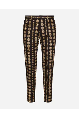 Dolce & Gabbana Coin Print Stretch Drill Pants - Man Trousers And Shorts Cotton 48