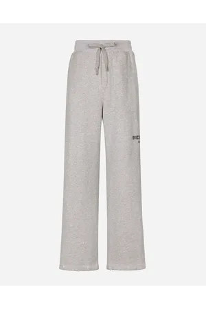 Dolce & Gabbana Printed Jogging Pants With Small Abrasions - Man Trousers And Shorts Gray Cotton 44