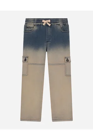 Dolce & Gabbana Faded Denim Cargo Jogging Pants - Man Trousers And Shorts Multi-colored Denim 2 Years
