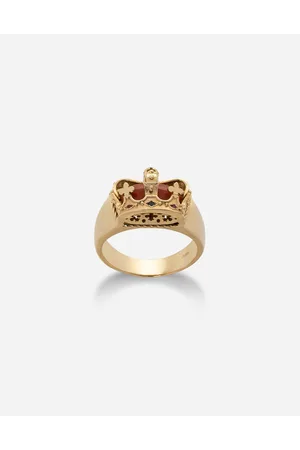 Dolce & Gabbana Crown Yellow Ring With Red Jasper On The Inside - Man Rings 62