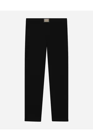 Dolce & Gabbana Leggings With Logo Tag - Woman Trousers And Skirts Cotton 2 Years