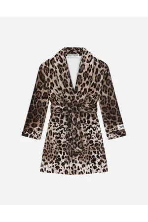 Dolce & Gabbana Leopard-print Terrycloth Bathrobe - Woman Beachwear M