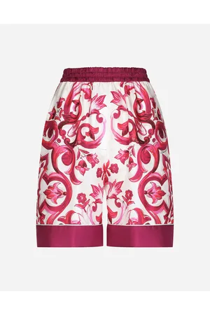 Dolce & Gabbana Majolica-print Twill Pajama Shorts - Woman Trousers And Shorts Fuchsia Silk 36
