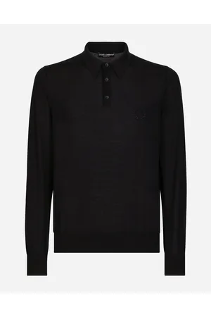 Dolce & Gabbana Cashmere Polo-style Sweater With Dg Logo Embroidery - Man Sweaters And Cardigans Cashmere 44