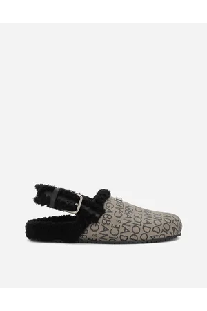 Dolce & Gabbana Coated Jacquard Mules - Man Sandals And Slides Black Fabric 39