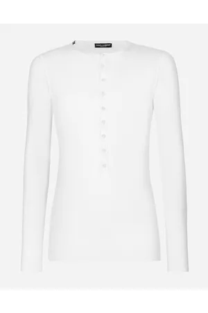 Dolce & Gabbana Fine-rib Cotton Granddad-neck T-shirt - Man T-shirts And Polos Cotton 44