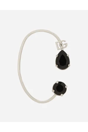 Dolce & Gabbana Single Ear Cuff With Rhinestones And Dg Logo - Man Bijoux Multi-colored Metal Onesize