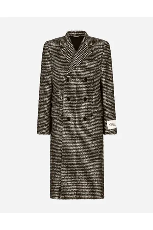 Dolce & Gabbana Double-breasted Wool Houndstooth Coat - Man Coats And Jackets Wool 46
