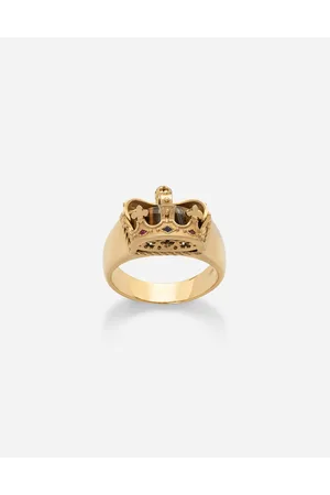Dolce & Gabbana Crown Yellow Ring With Iron Eye On The Inside - Man Rings 62