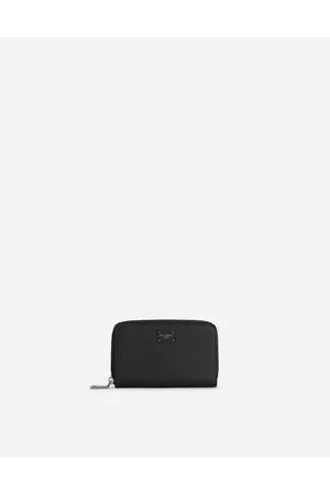 Dolce & Gabbana Mini Dauphine Calfskin Zip-around Wallet With Branded Plate - Man Wallets And Small Leather Goods Onesize