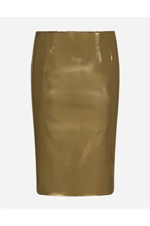 Dolce & Gabbana Foiled Satin Calf-length Skirt - Woman Skirts Fabric 36