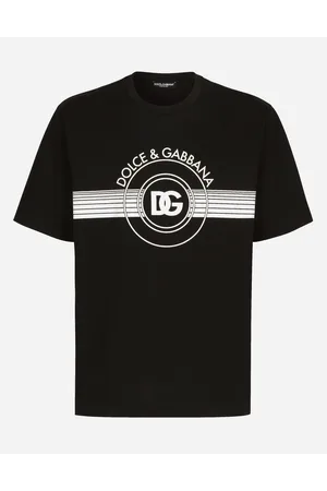 Dolce & Gabbana Cotton Interlock T-shirt With Dg Logo Print - Man T-shirts And Polos Cotton 48