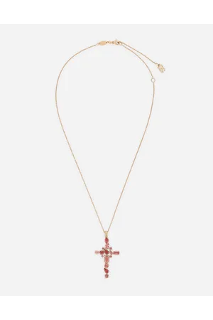 Dolce & Gabbana Anna Pendant In Gold 18kt With Pink Tourmalines - Woman Necklaces Gold Onesize