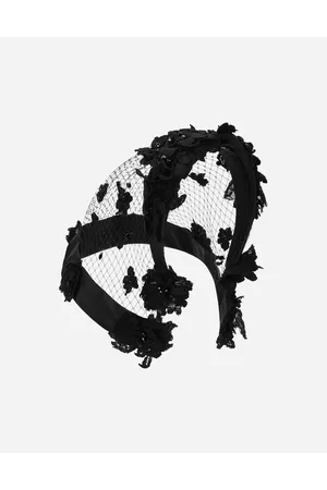 Dolce & Gabbana Hairband With Floral-embroidered Veil - Woman Bijoux Fabric Onesize
