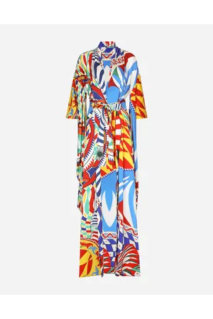 Dolce & Gabbana Carretto-print Charmeuse Kimono - Woman Coats And Jackets Carretto Print Silk 40