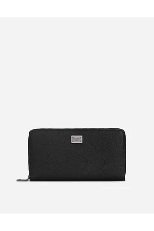 Dolce & Gabbana Calfskin Zip-around Wallet With Branded Plate - Man Wallets And Small Leather Goods Leather Onesize