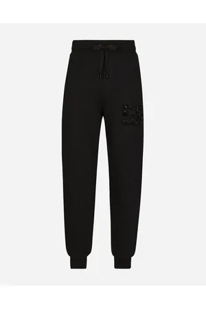 Dolce & Gabbana Jogging Pants With Rhinestone-detailed Dg Patch - Man Trousers And Shorts 44