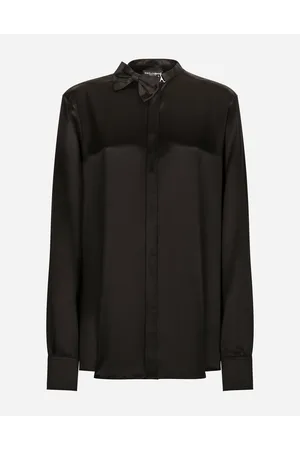 Dolce & Gabbana Satin Shirt With Bow-tie Detailing - Woman Shirts And Tops Silk 38